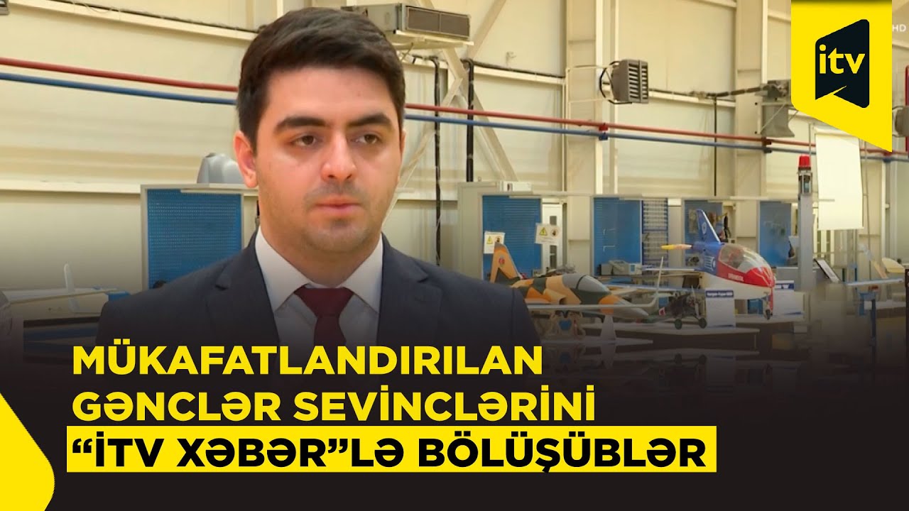 Prezidentin mükafatlandırdığı gənclər sevinclərini 