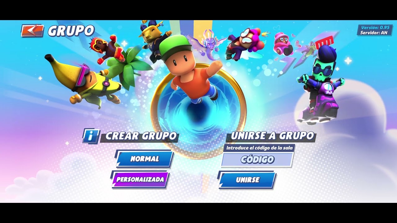 Jugando  stumble guys por 1 vez 