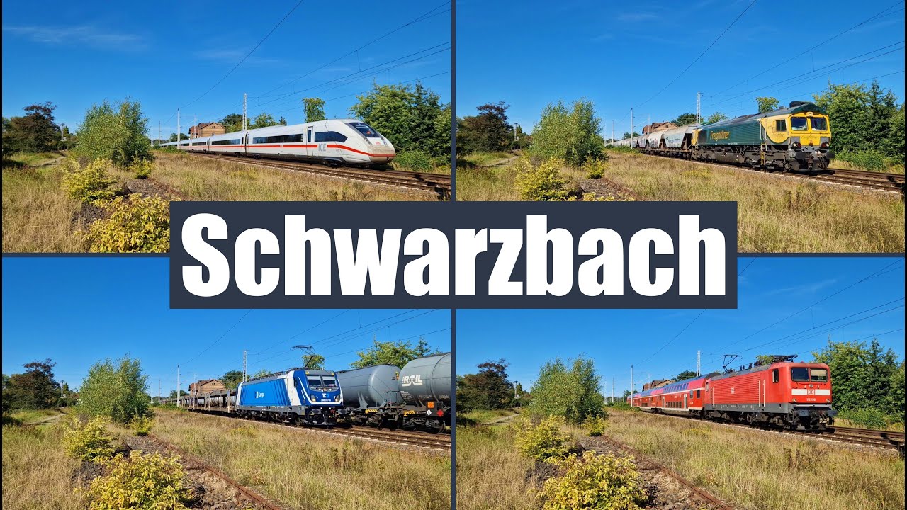 Trainspotting in Schwarzbach bei Ruhland mit Br. 112, Freightliner Class 66 Siemens Mireo uvm.