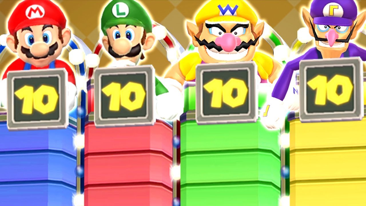 Mario Party 9 Garden Battle — Марио против Луиджи против Варио против Валуиджи (главный процессор)