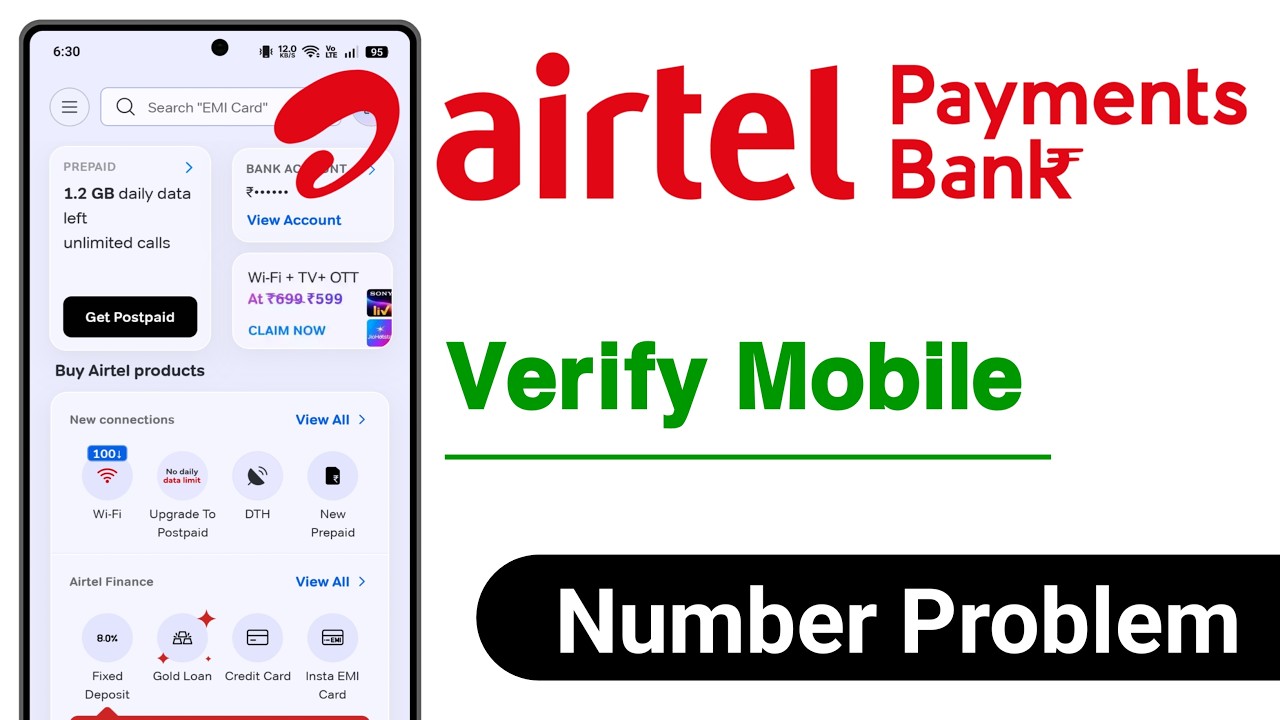 Airtel Payments Bank Verify Mobile Number Problem Solve