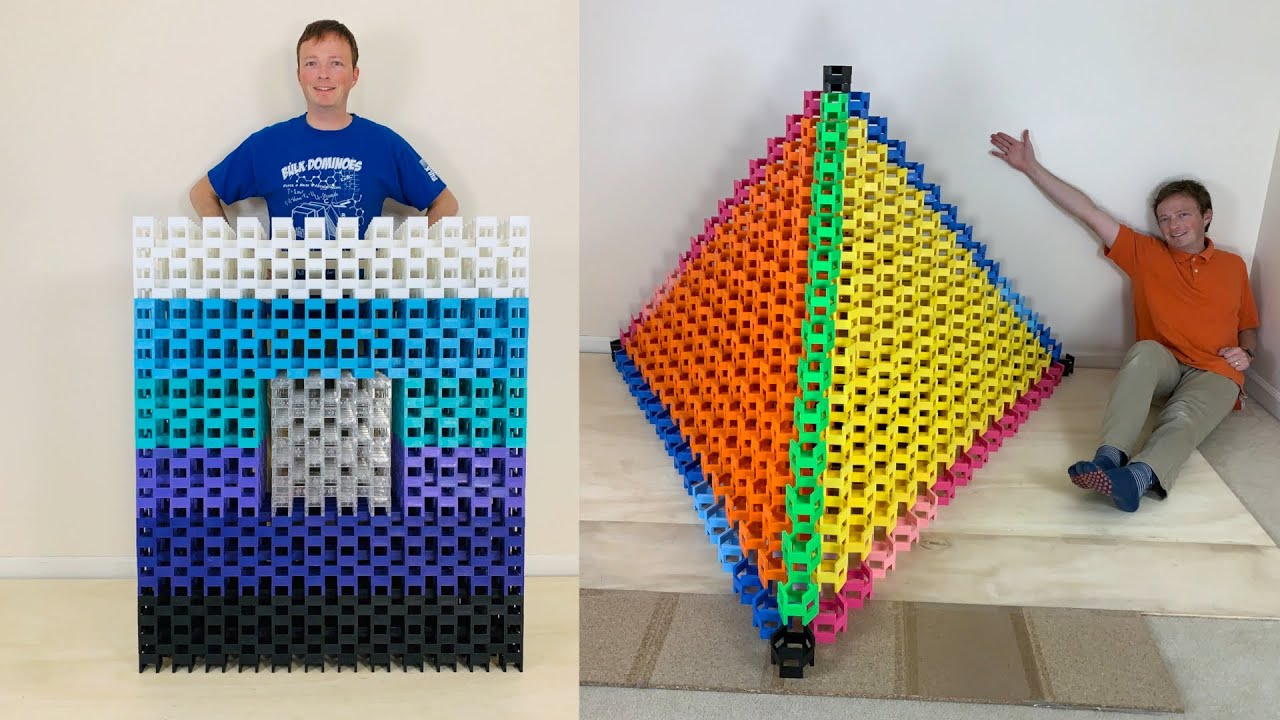 ENORMOUS Tetrahedron Pyramid of Dominoes | Toroidal Topology