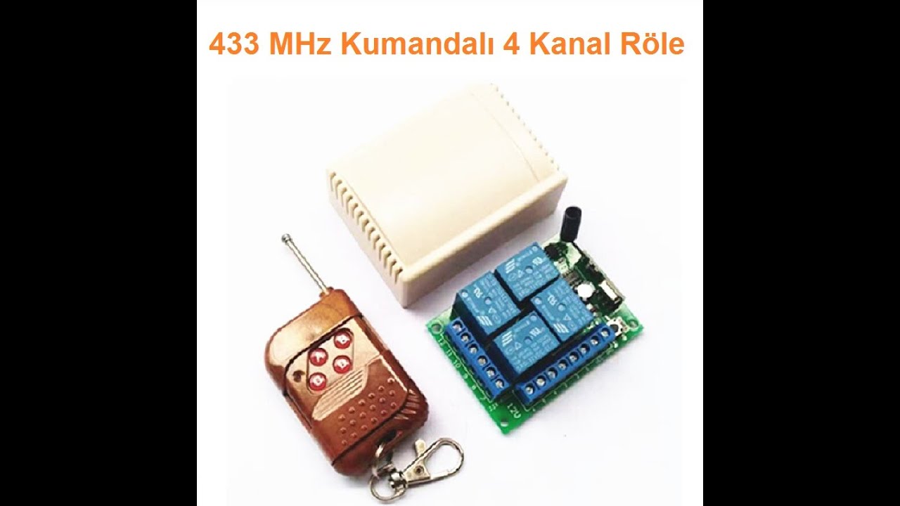 Uzaktan Kumandalı Röle Kartı 4 Kanal RF 433 Mhz - DC 12V Besleme