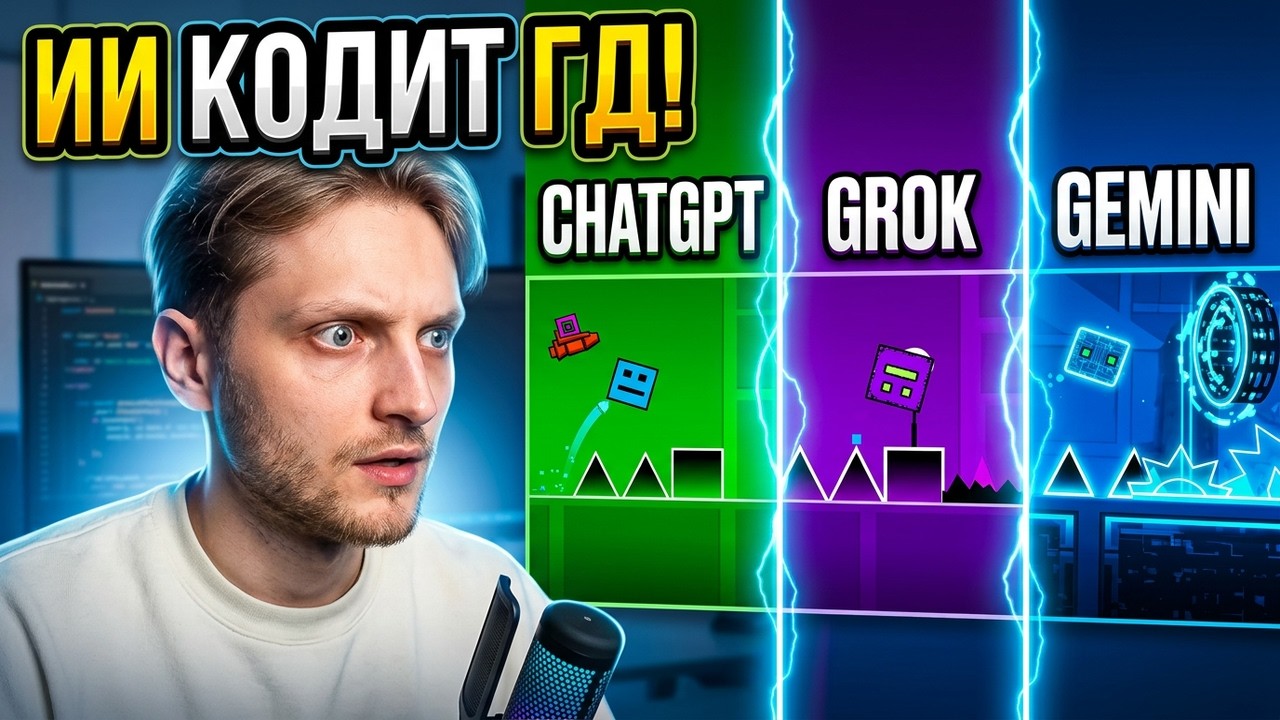 Я заставил ИИ написать Geometry Dash | ChatGPT vs Grok vs Gemini