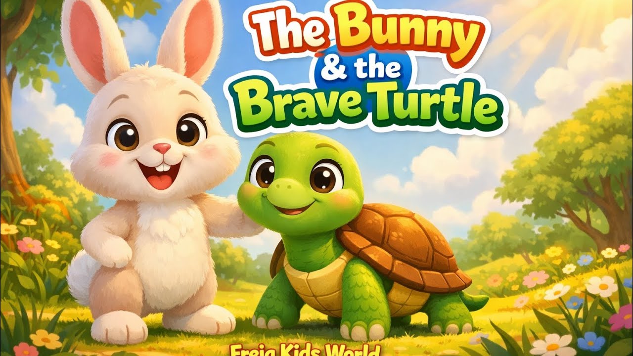 🐰🐢 The Bunny and the Turtle | A Story About Friendship & Courage 🌈 Kids Song. Freja Kids World.😍