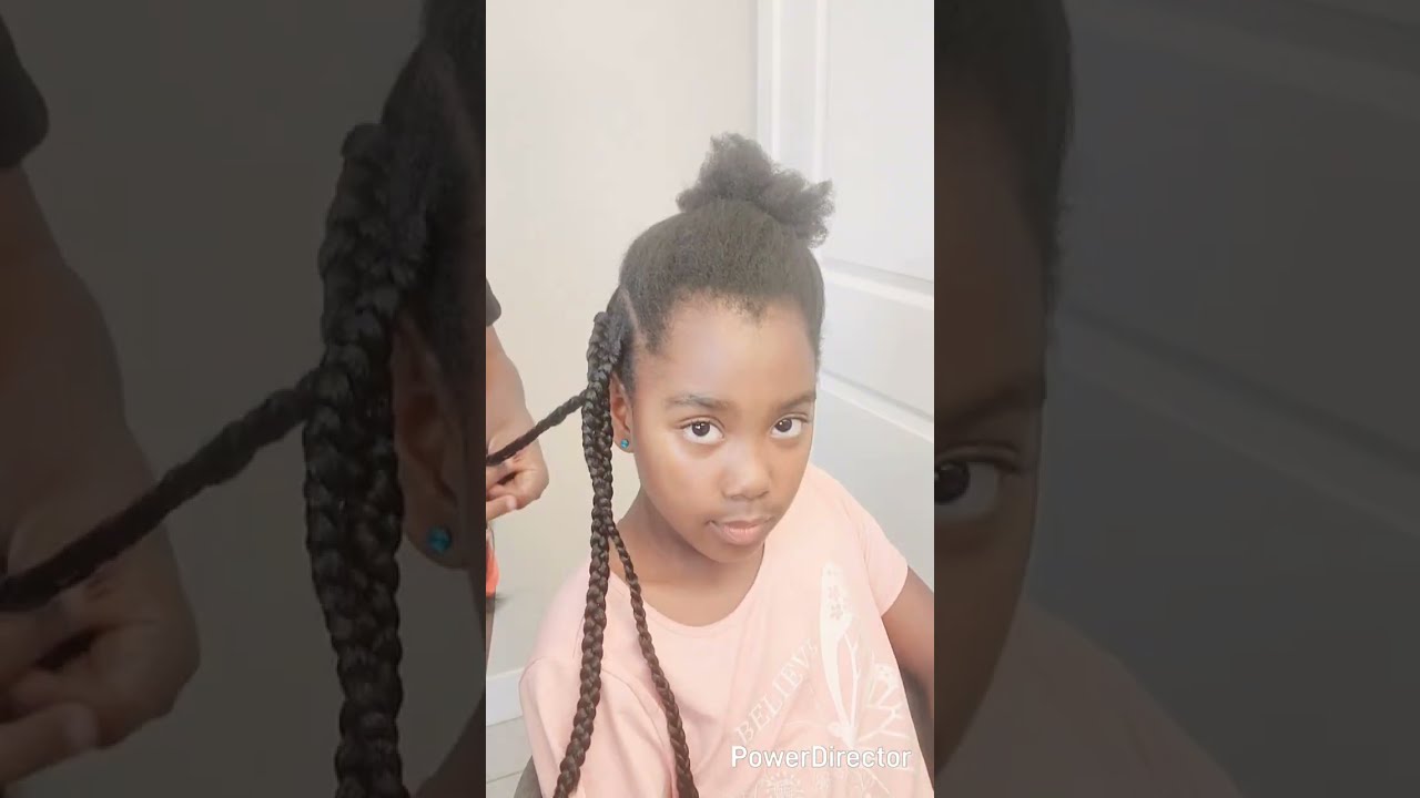 How I braid my daughters hair #braids #kidshairstyle #protectivehairstyle #fyp #viral #motherhood 