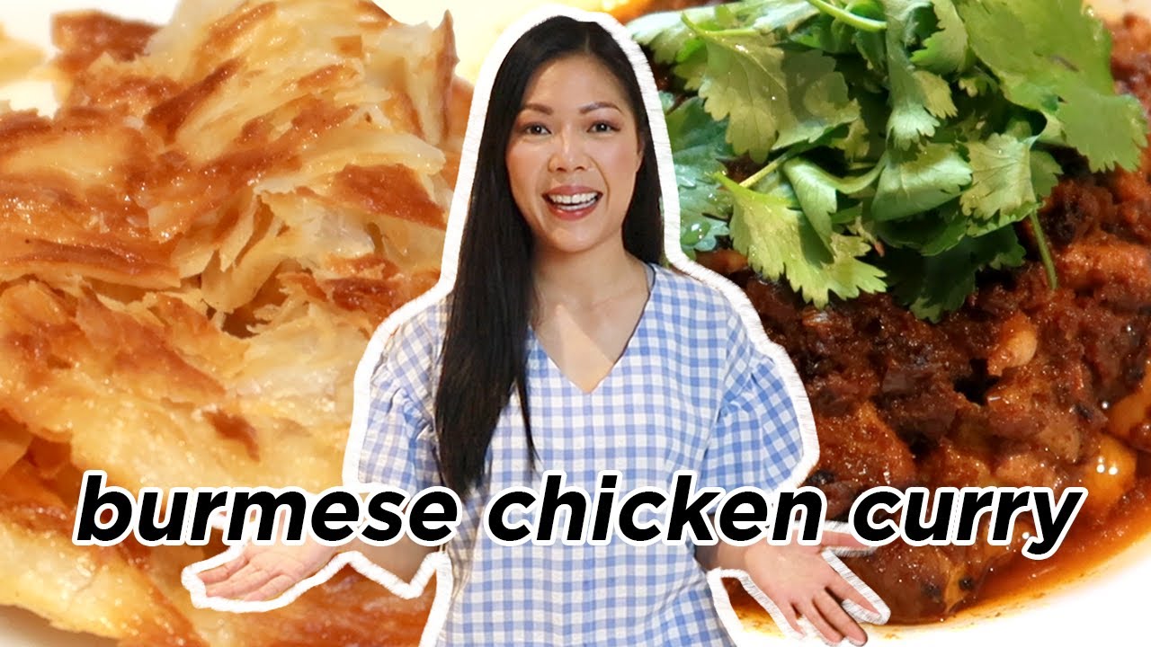 The CRISPIEST roti ever with a Burmese chicken curry