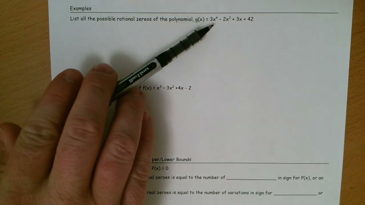 Precalculus 3.3 - Polynomial & Rational Functions
