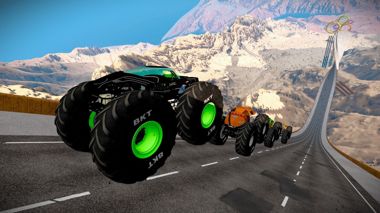 BeamNG CAR Monster #High Speed BeamNG CAR Monster Truck Jump 05 #USA
