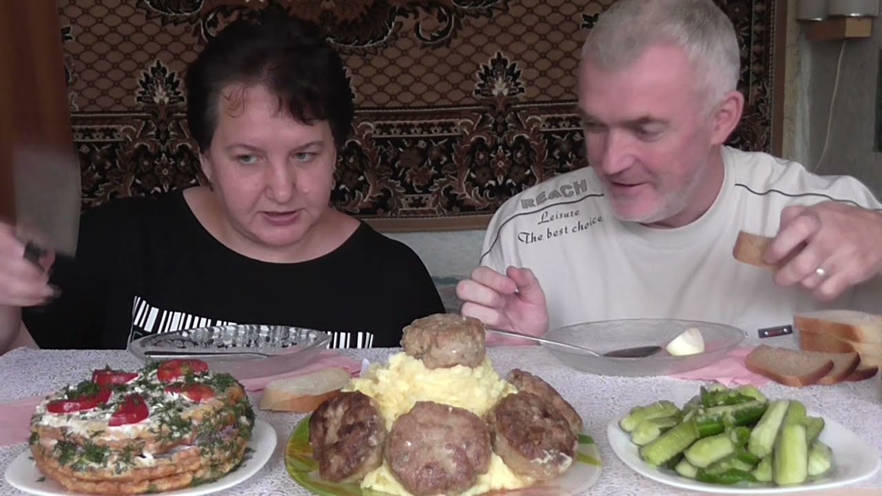MUKBANG RUSSIA|MASHED POTATOES|ПЮРЕШКА|КОТЛЕТЫ|ТОРТ из КАБАЧКОВ|огурцы|чутьASMR | 먹방|ДОМАШНЯЯ ЕДА