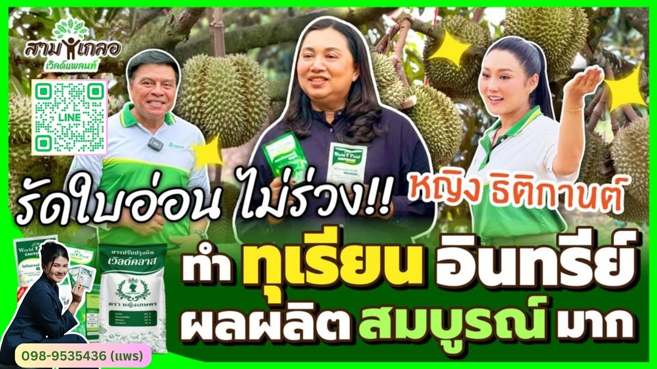 ทุเรียนอินทรีย์ ไม่มีเคมี 100 %  สวนพี่สักขี จ.ตราด