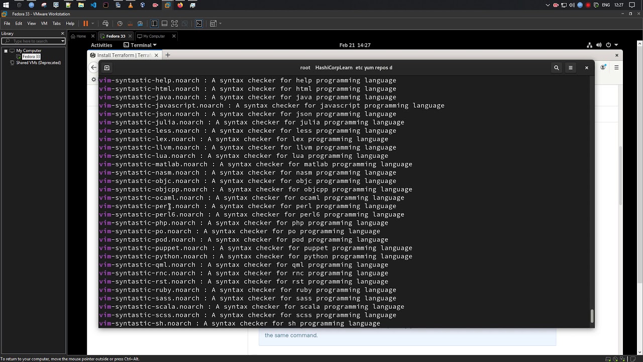 Как установить Terraform на Fedora Workstation 33