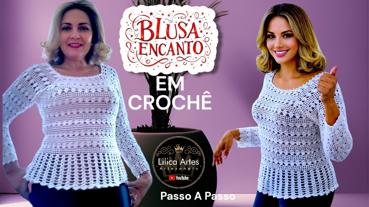 🌟 VOCÊ PRECISA FAZER ESSA BLUSA! Blusa Encanto em Crochê Aula Completa Elegante Fácil e Super Fácil