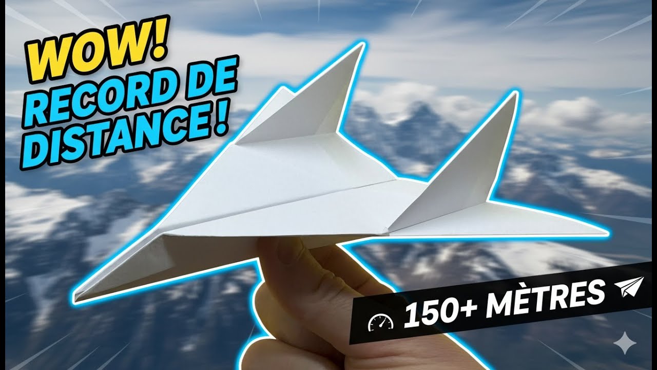 Avion en papier record du monde  Pliage avion facile et rapide qui vole sur des m&egrave;tres incroyables