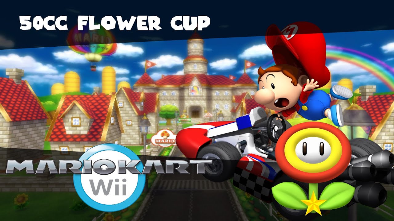 Mario Kart Wii | 50cc Flower Cup | Baby Mario + Baby Booster