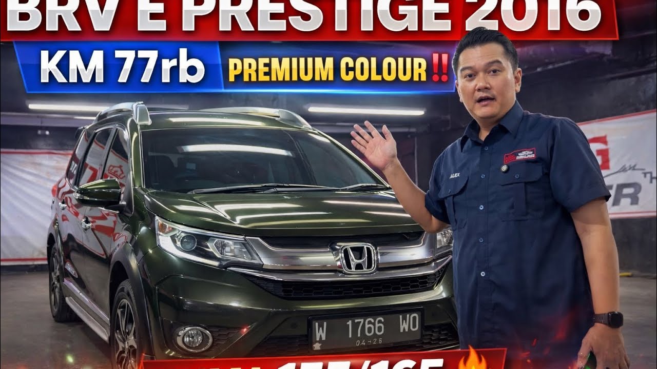 🔥 BRV E 1.5 PRESTIGE AT 2016, KM 77rb, PREMIUM COLOUR, CUMA 155/165 NEGOO ‼️ #kingmobilindo 