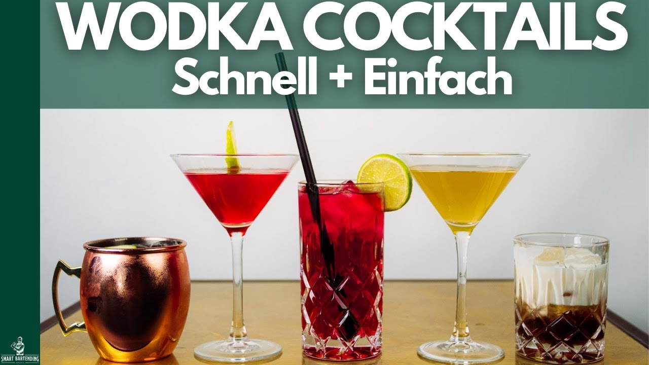 5 Cocktails mit Vodka! 🍏 (Schnell + Einfach)