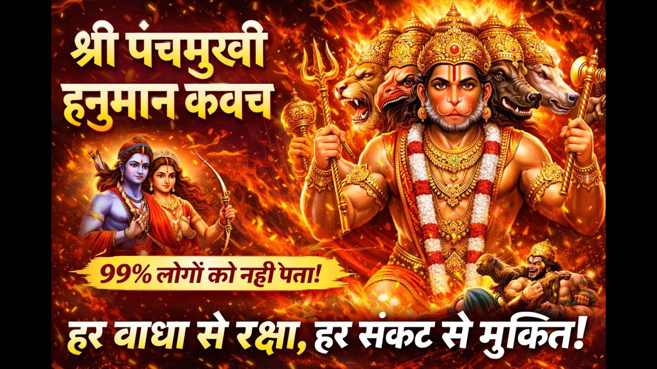 🔱 Panchmukhi Hanuman Kavach Path श्री पंचमुखी हनुमान कवच  हर संकट से रक्षा | 🔥 Powerful Hanuman 2026