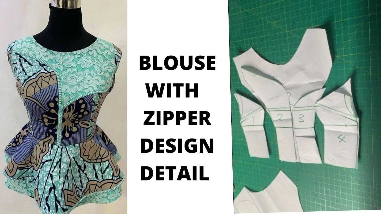 HOW TO DRAFT A PEPLUM BLOUSE WITH AN ASYMMETRICAL ZIPPER DESIGN DETAIL