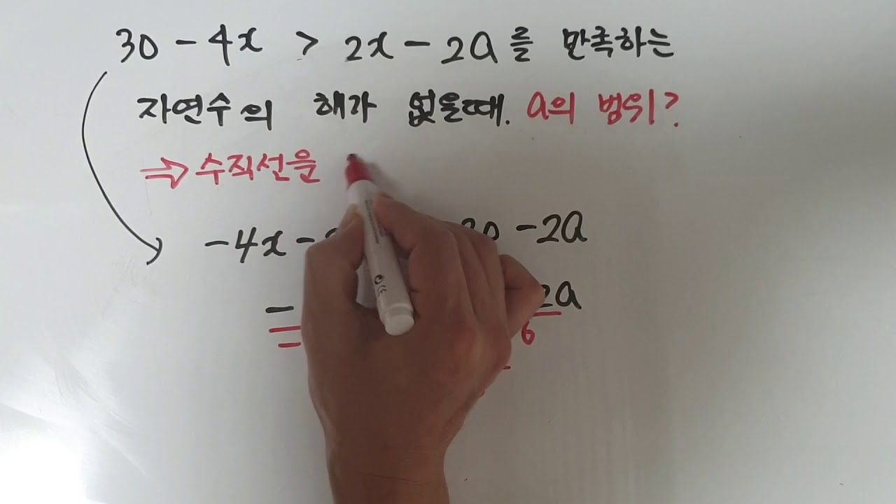 중2 부등식(심화) 일차부등식에서 자연수의 해가 없을(또는 3개가 되도록) a의 범위 구하기