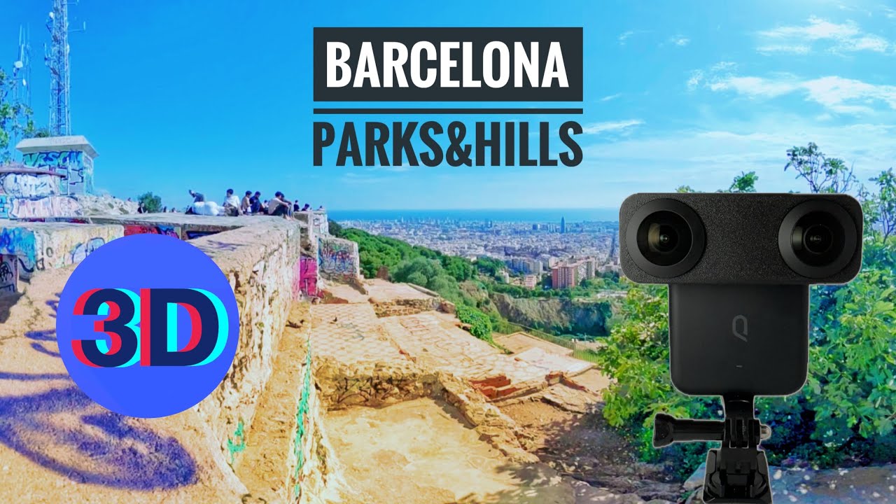 [4K][3D anaglyph]  Bacelona - Parks and Hills