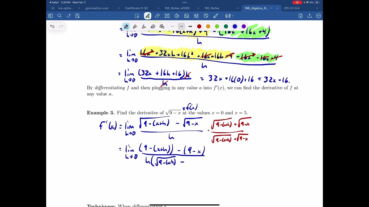 4.1.2: The Formal Definition of the Derivative (as a Function)