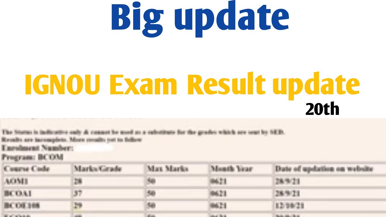 IGNOU Published big update of exam result|| IGNOU August exam update