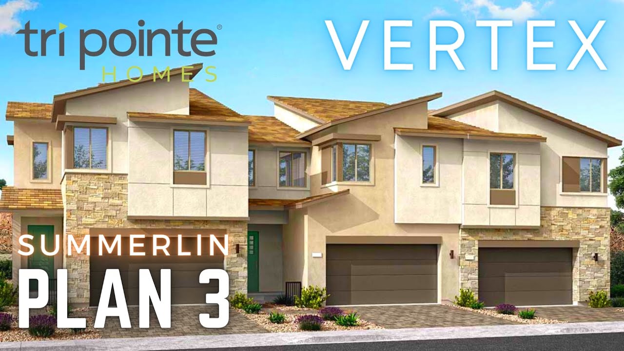 Vertex by Tri Pointe Modern Townhomes for Sale in Summerlin, Las Vegas, NV | Plan 3, $499k+, 1,914ft