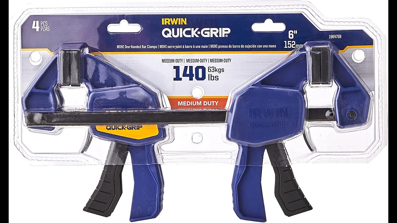 IRWIN QUICK-GRIP Clamps, One-Handed, Mini Bar, 6-Inch, 4-Pack (1964758)