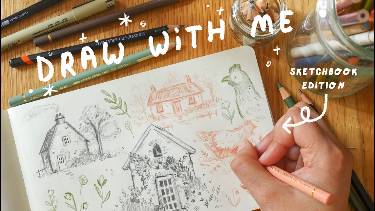DRAW WITH ME ⚘ cottagecore sketchbook page