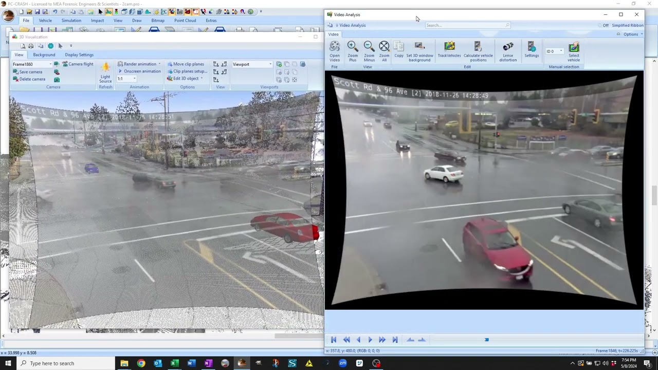 (No Audio) PC-Crash 15.0:   Video tracking and vehicle speeds