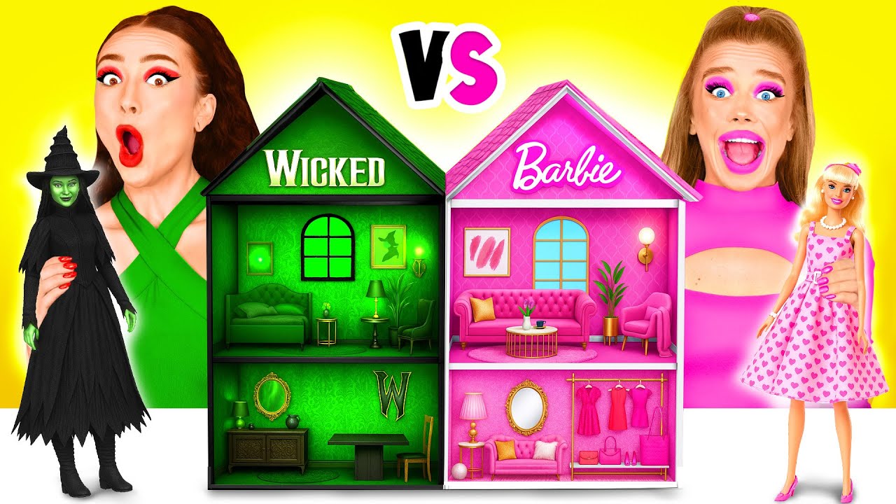 Wir Bauen Ein Erstaunliches Puppenhaus Barbie vs Wicked Challenge | Streichkriege TeenTeam Challenge