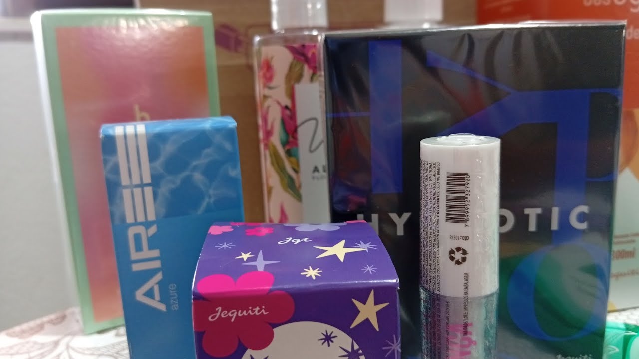 Abrindo caixa Jequiti/aroma de produtos 