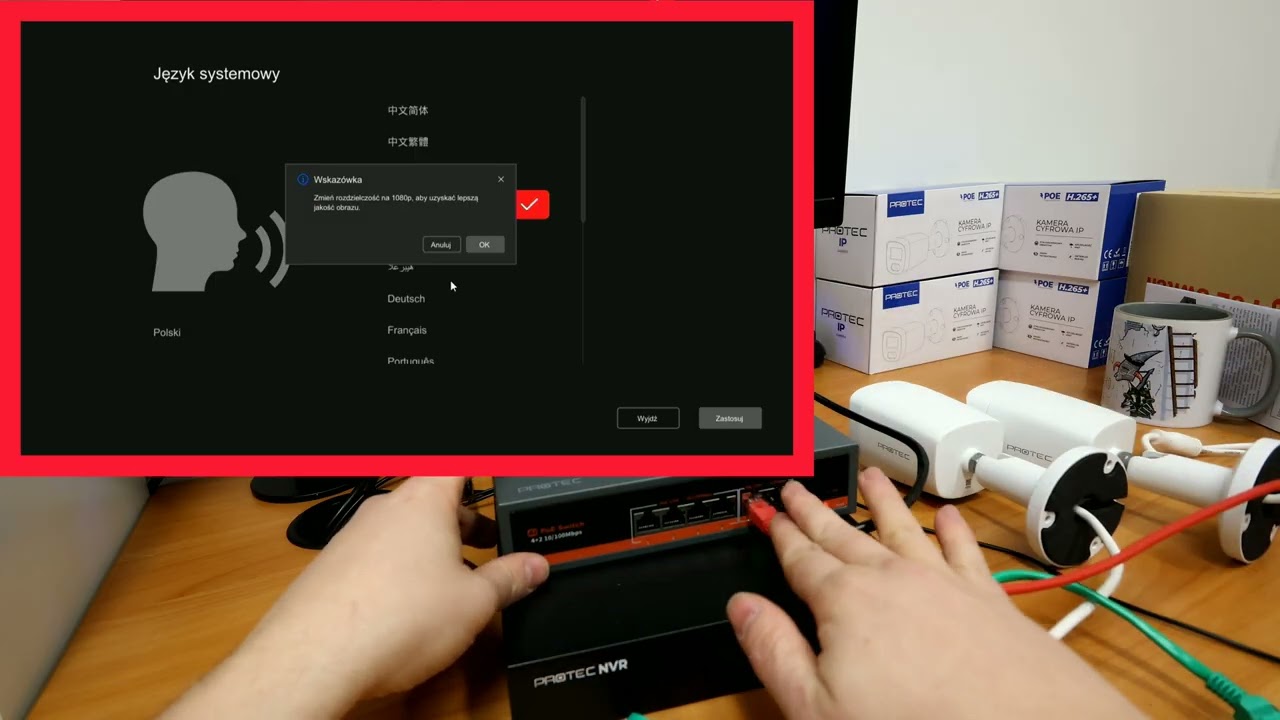 Podłączenie wielu kamer IP poprzez zewnętrzny switch PoE. Wersja 2026