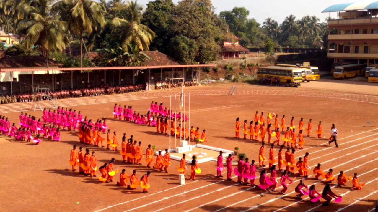 Fan drill by students Std VII  ,SMS English Medium School (CBSE) Brahmavar, Annual Sports Meet 2016