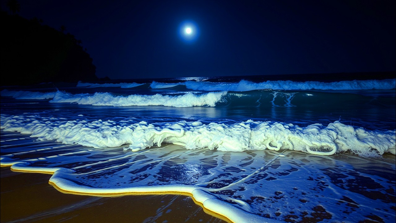 Peaceful Night Ocean Waves for Rest and Recovery