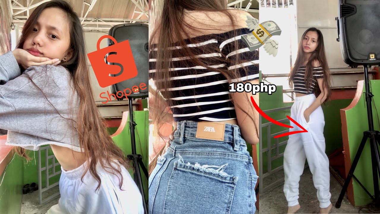 SHOPEE HAUL: murang shorts, sweatpants & jeans! (free voucher codes)