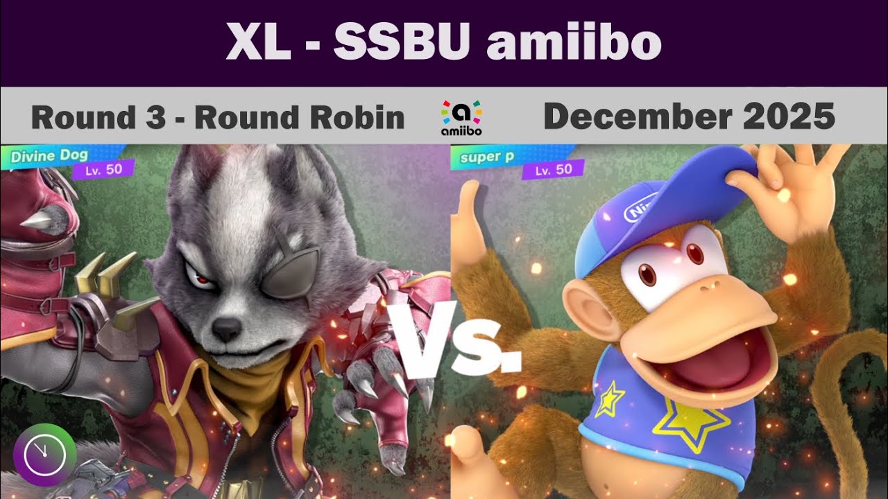 XL Amiibo FT5 Showcase: HalfMario - Wolf v HalfMario - Diddy Kong