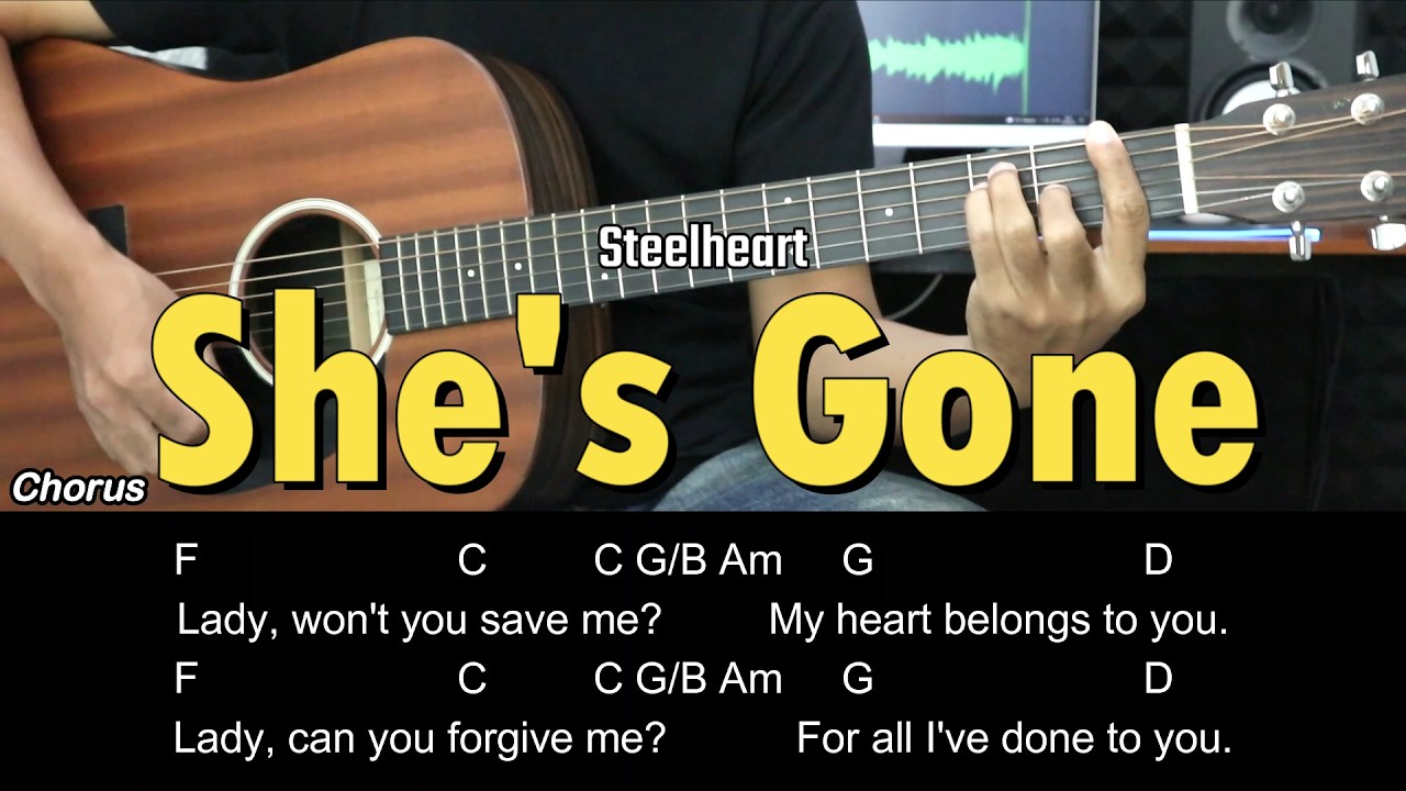 She's Gone - Steelheart | EASY Guitar Tutorial with Chords / Lyrics - Guitar Lessons