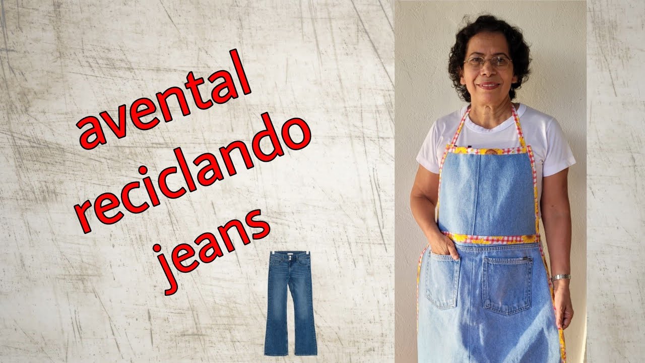 Faça Um Avental Reciclando Calça Jeans 👖 Venha Aprender #reciclagem