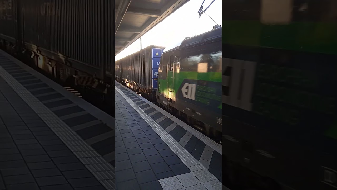 #RailForceOne #br193 #containerzug Er hatte Langsam Fahrt und wurde zum Ende hin wieder Schneller.