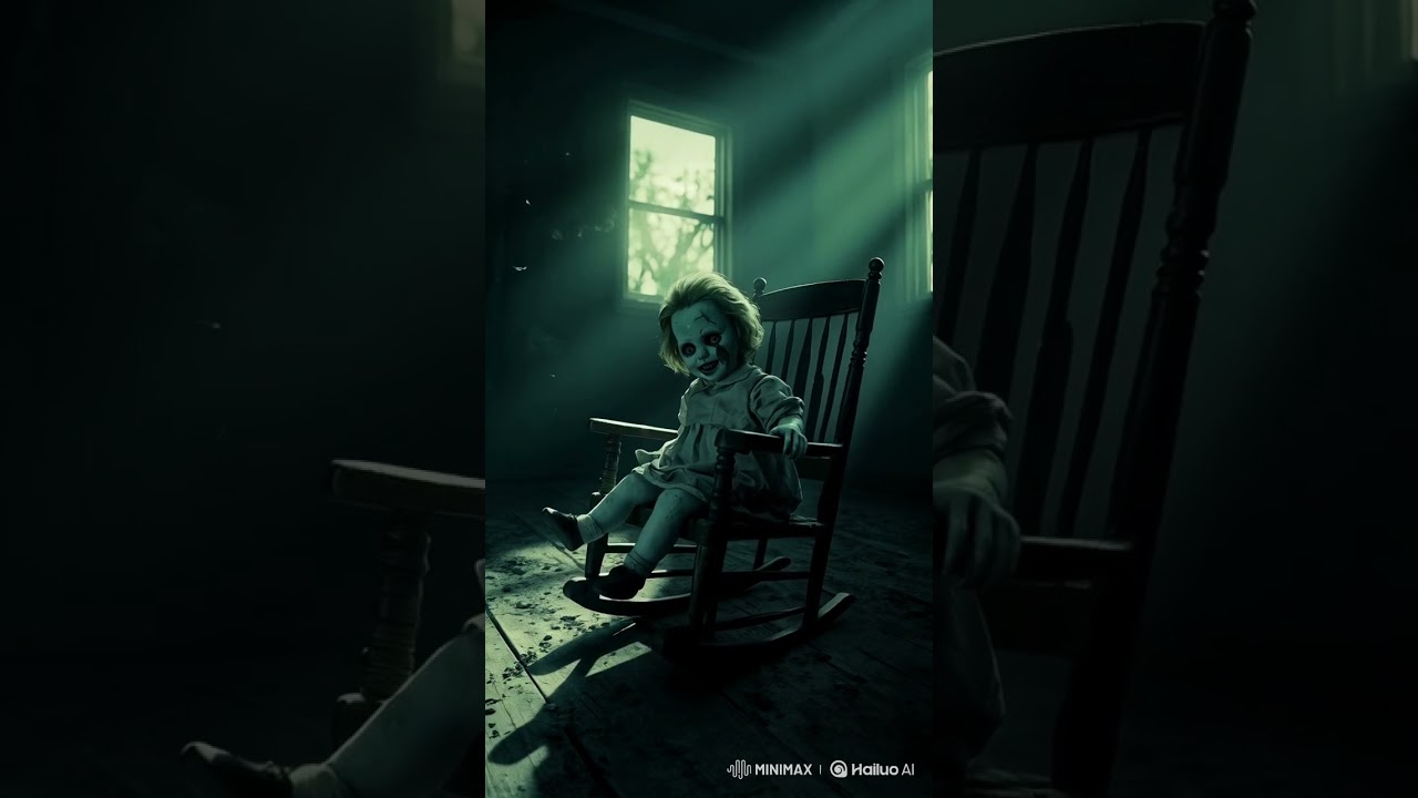 🎭👁️ Creepy Doll on a Rocking Chair &ndash; Nightmare Fuel! 😨🔥#scary # #shortsvideo #creepy