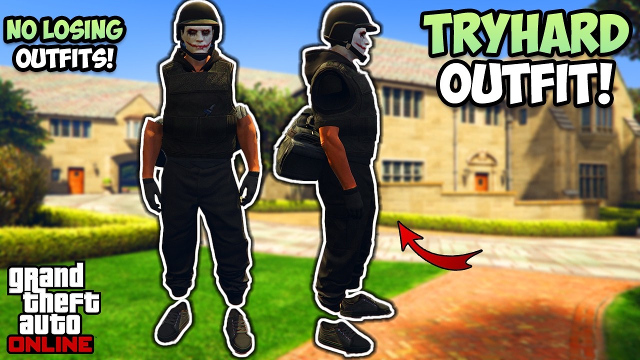 GTA 5 Online Easy Black Joggers Modded Outfit With Invisible Arms! (No Transfer)
