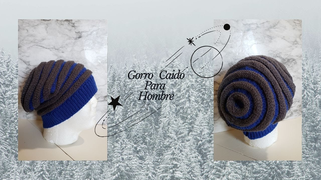 Gorro para hombre a crochet/paso a paso