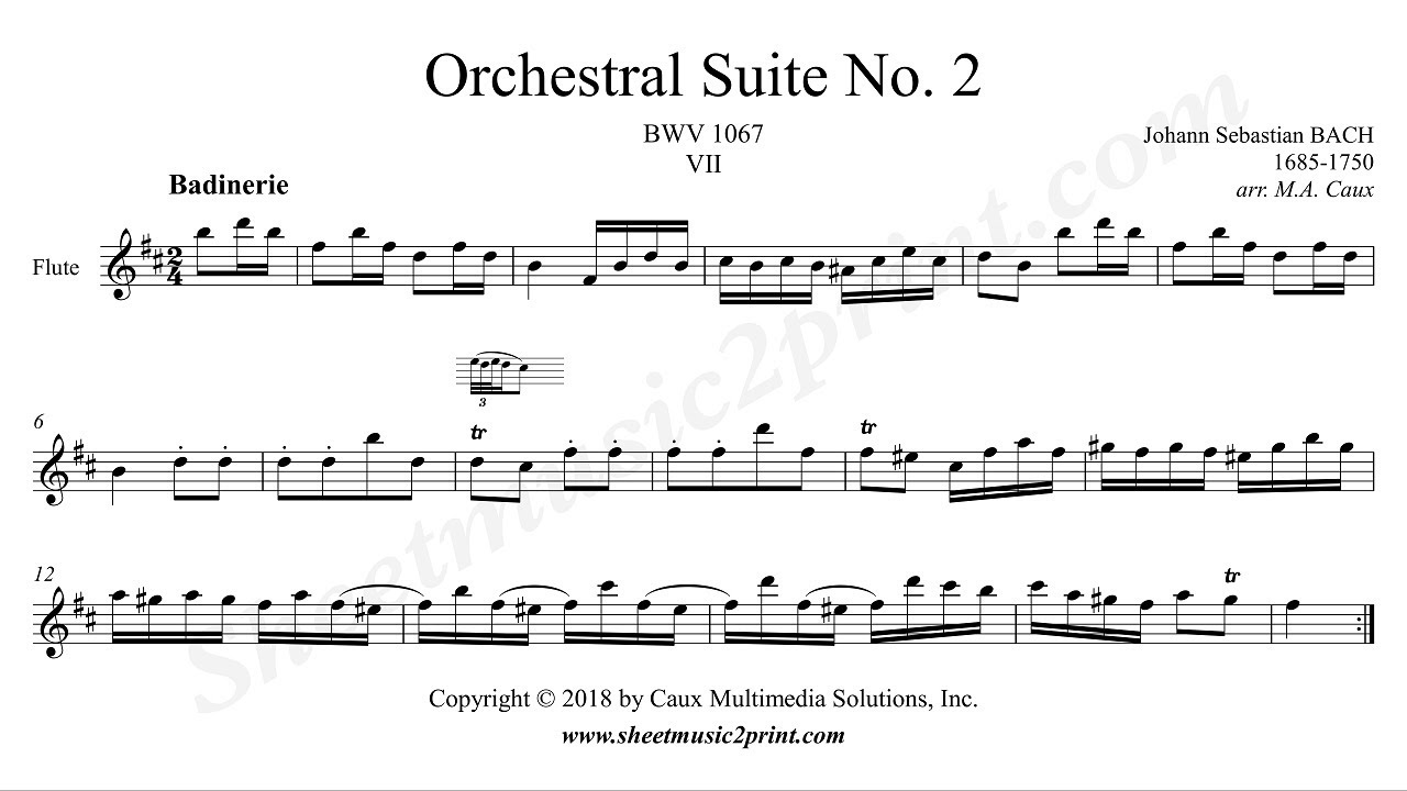 Bach : Badinerie BWV 1067 - Flute