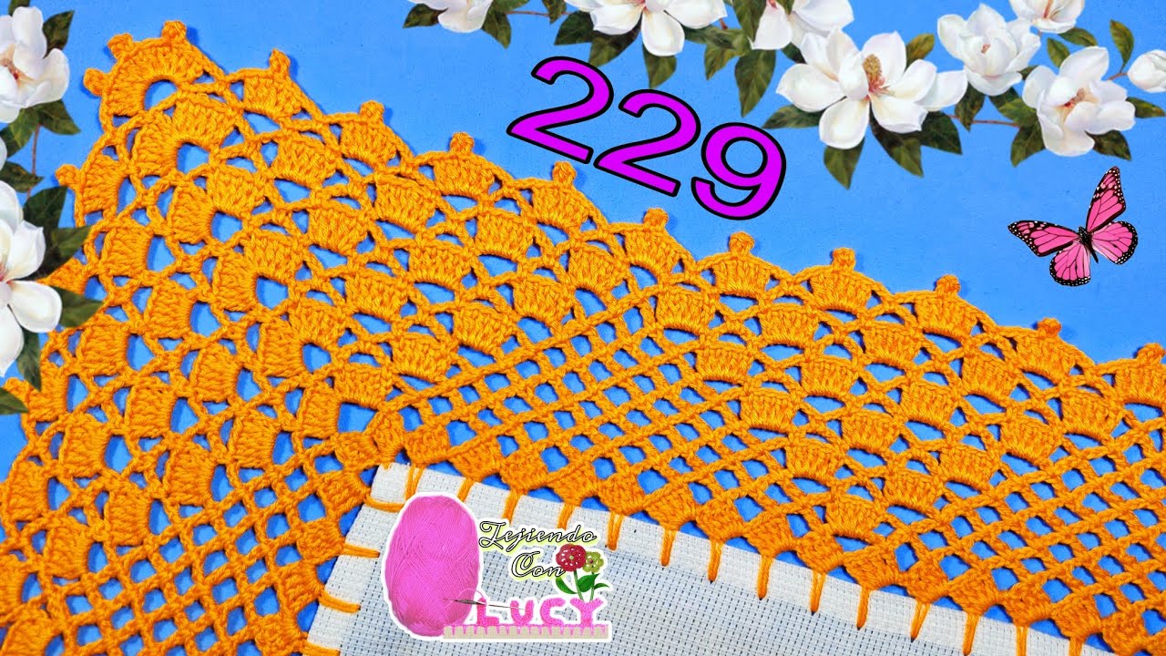 PUNTILLA 229/ En 3 vueltas realizaras esta bonita puntilla para servilleta o mantel 🌺🌸