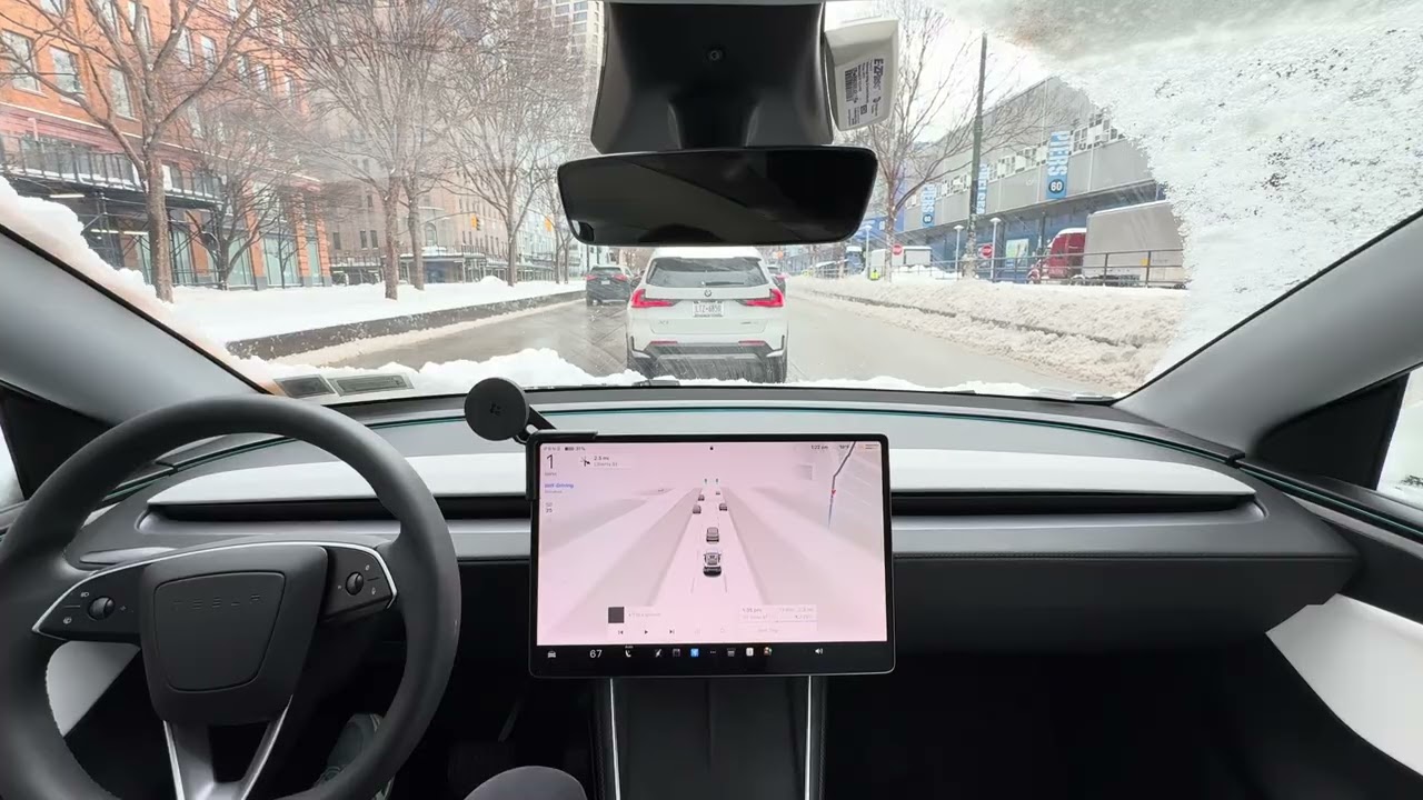 Tesla Self Driving: Snow in NYC? Is that a problem? FSD 14.2.2.3