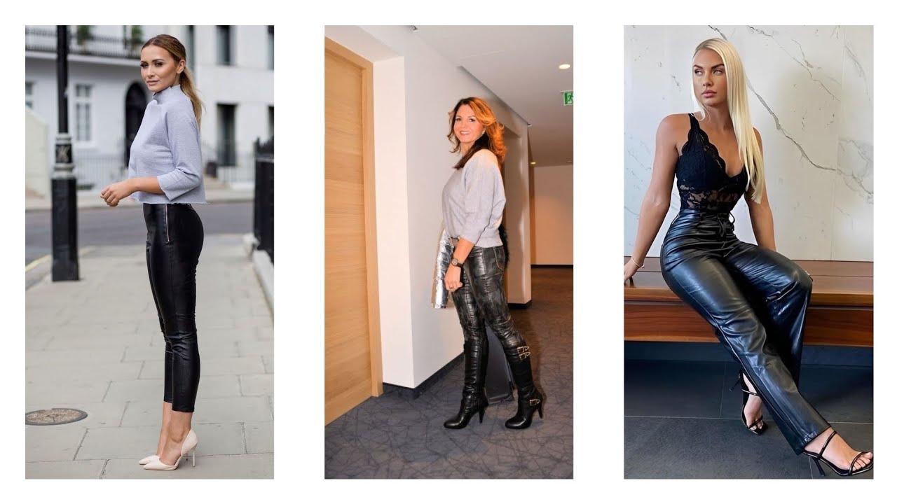 Stunning & Decent Combination Of Leather Pants with Killer Heels For Very Next Level Of Fashion