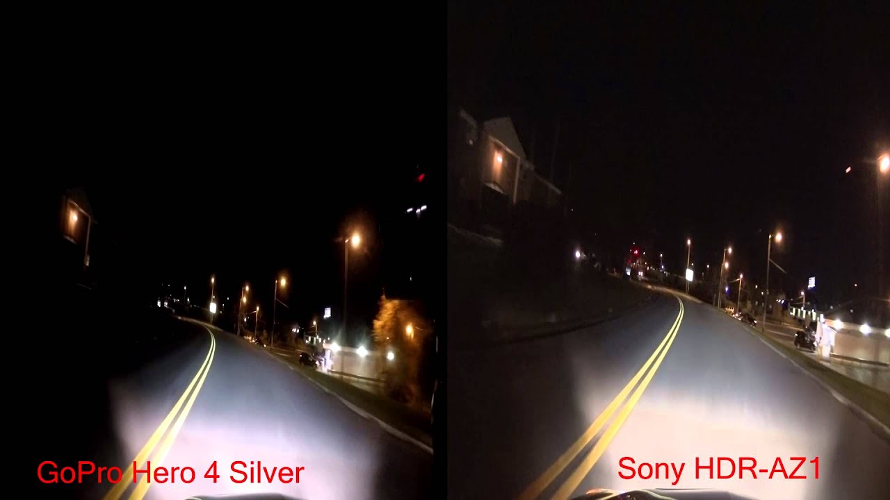 GoPro Hero 4 vs Sony HDR-AZ1 Mini Action Cam LOW LIGHT