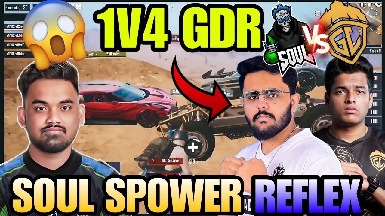 1v4 GDR 🚨😱| Spower on fire 🔥 | Soul vs Godlike | Team soul highlight
